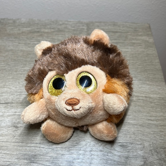 Fiesta Lubby Cubby Hedgehog Round Plush Sparkle Googly Eyes 3.5” Stuffed Animal - Picture 2 of 10